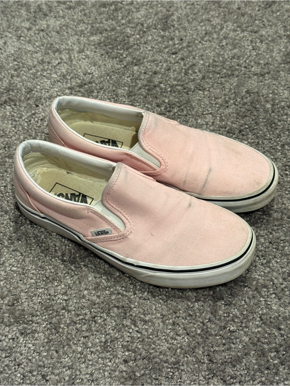 Vans Slip-On Canvas Flats in Light Pink